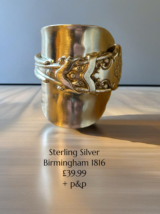 Sterling Silver wrap ring. Birmingham 1816 up-cycled spoon