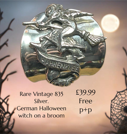 SOLD..Rare vintage German silver 835 Halloween spoon ring